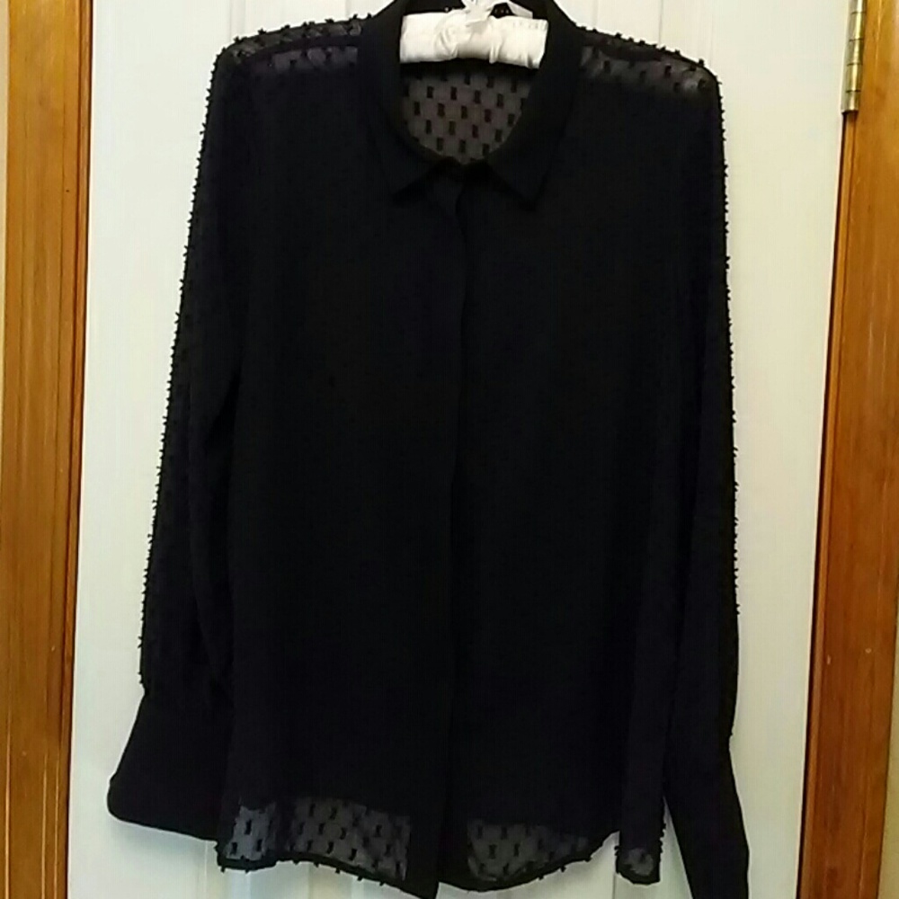 Jacquard Dot Sheer Blouse nwot